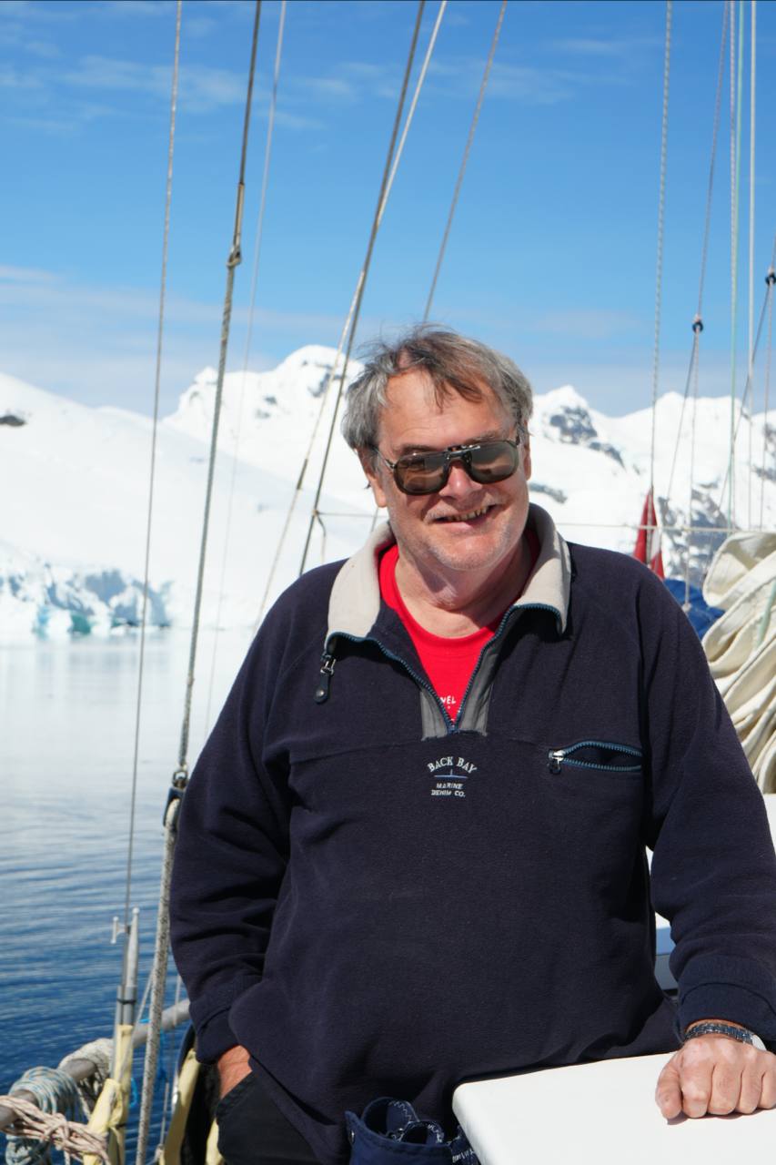 Igor Mironenko on deck in Antarctica — the only portrait in the twenty-five photographs he supplied in August 2026.