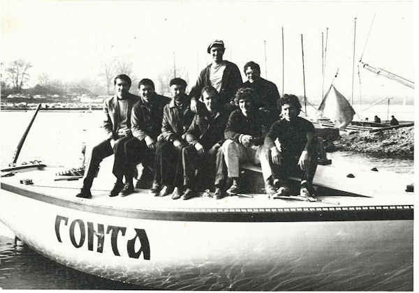 The Gonta crew. Every fitting on the boat behind them was made by the people in front of it.