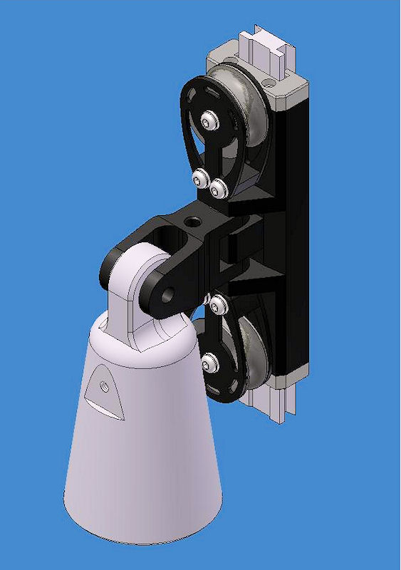 Proposed spinnaker pole car for a sixty-foot yacht.